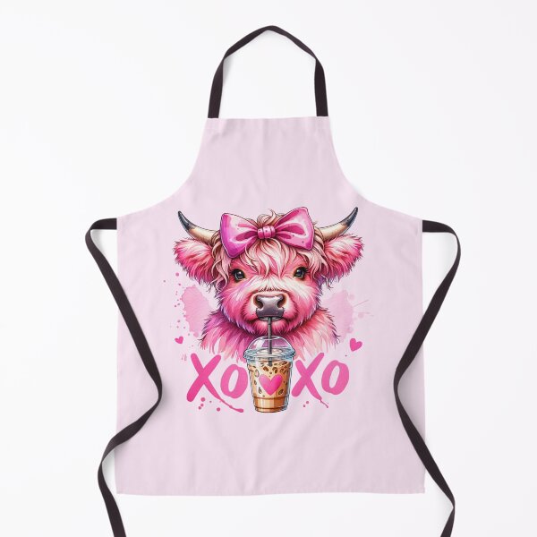 Item preview, Cute Pink Highland Cow Drinking Iced Coffee Stickers , tees, and more designed and sold by CRandRRstickers.