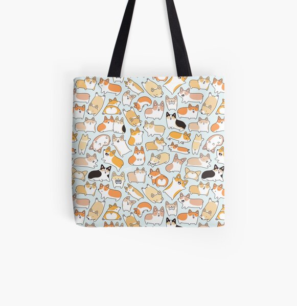 Corgilicious Corgi Doodle All Over Print Tote Bag