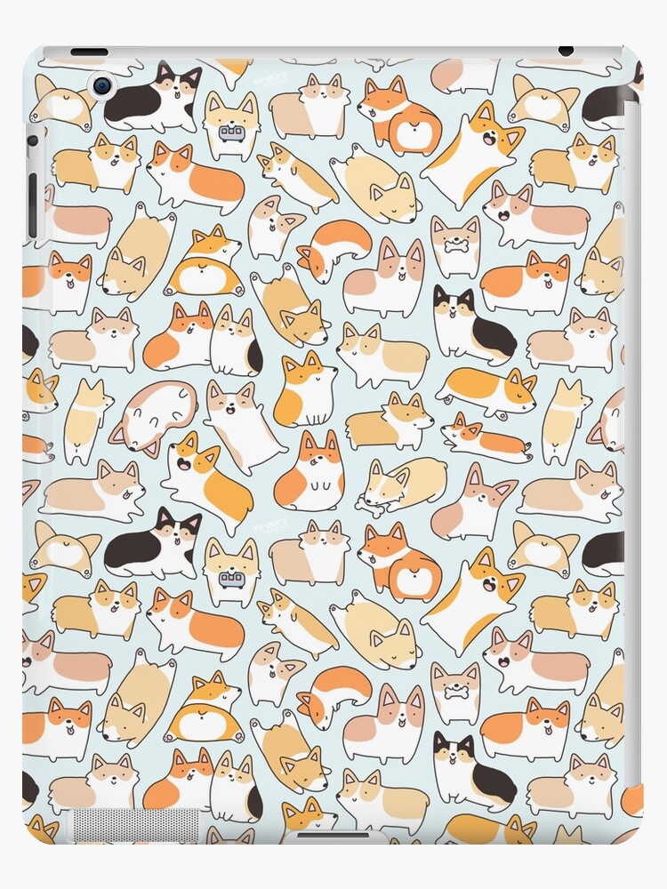 Thumbnail 1 of 2, iPad Case & Skin, Corgilicious Corgi Doodle designed and sold by KiraKiraDoodles.