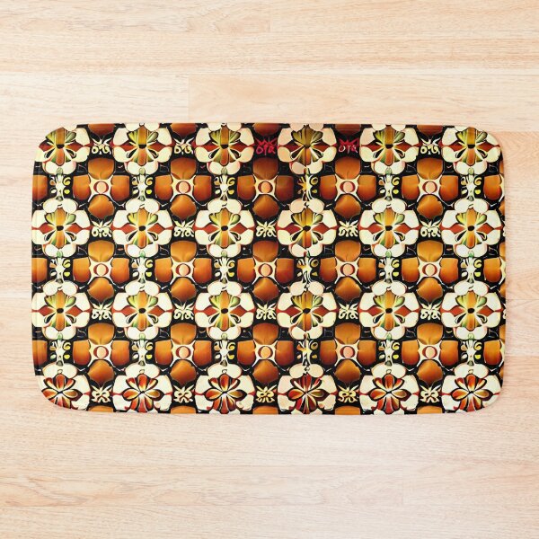 Item preview, Orange Modern Boho Grid Seamless Repeat Pattern Print designed and sold by Zeporas Castle.