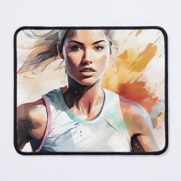 Item preview, A dynamic illustration of a person in a white tank top with a blurred face, set against a vibrant, abstract background designed and sold by homydesign.
