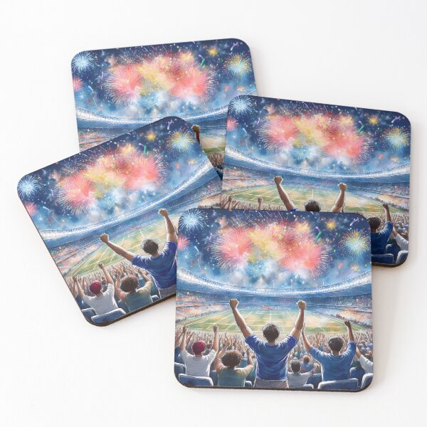 Item preview, A vibrant fireworks display over a packed sports stadium, with cheering fans celebrating designed and sold by homydesign.