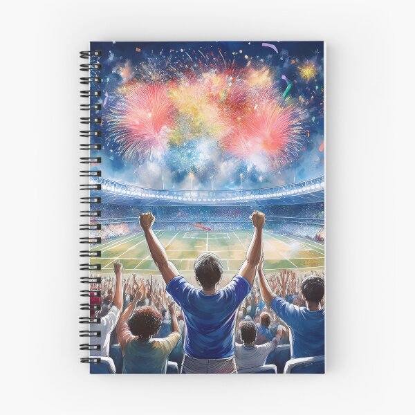 Item preview, A vibrant fireworks display over a packed sports stadium, with cheering fans celebrating designed and sold by homydesign.