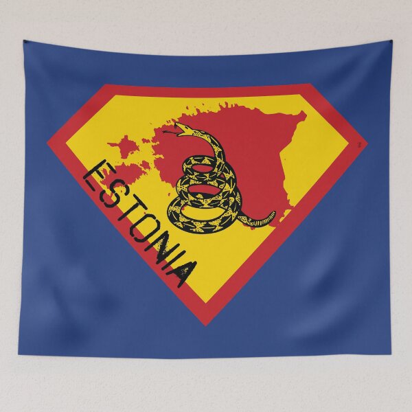 Item preview, ESTONIA SHIELD - Freedom Is The Superpower -  Gadsden Snake Flag - Dont Tread On Me SUPERHERO spellout design designed and sold by pelagio.