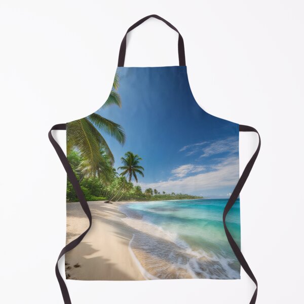 Item preview, A picturesque tropical beach with palm trees, white sand, and crystal-clear turquoise water designed and sold by homydesign.