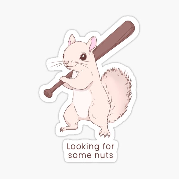 Item preview, squirrel with bat - looking for some nuts designed and sold by Jess.a.creates.