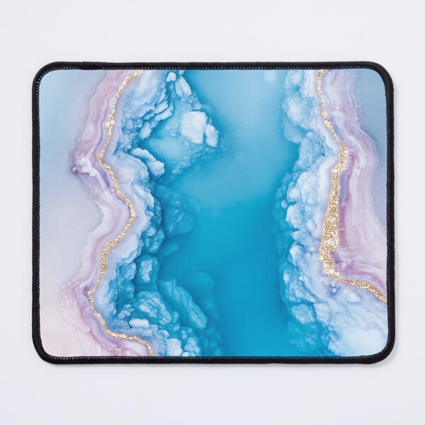 Item preview, Blue and Pink Agate Art With Gold designed and sold by GoldenTealArts.