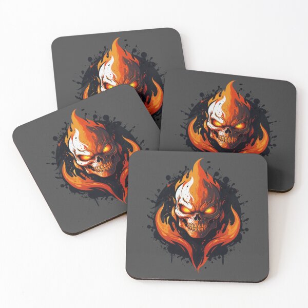 Item preview, Burning Flaming Skull designed and sold by dustcrawler.