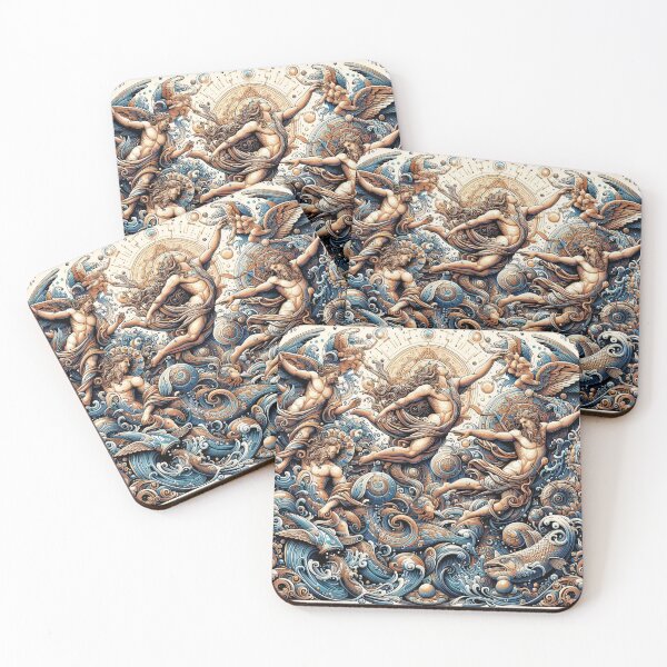 Item preview, Intricate artwork of mythological figures and cosmic elements intertwined designed and sold by homydesign.