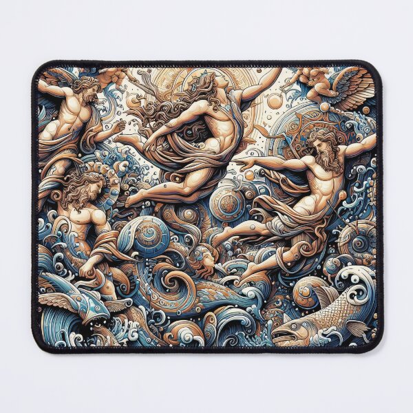 Item preview, Intricate artwork of mythological figures and cosmic elements intertwined designed and sold by homydesign.