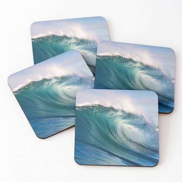 Item preview, Vivid blue ocean wave captured in motion under clear skies designed and sold by homydesign.
