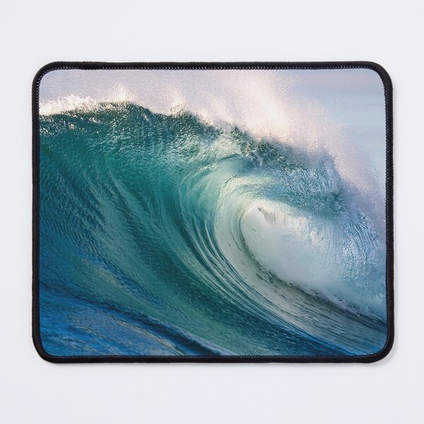 Item preview, Vivid blue ocean wave captured in motion under clear skies designed and sold by homydesign.