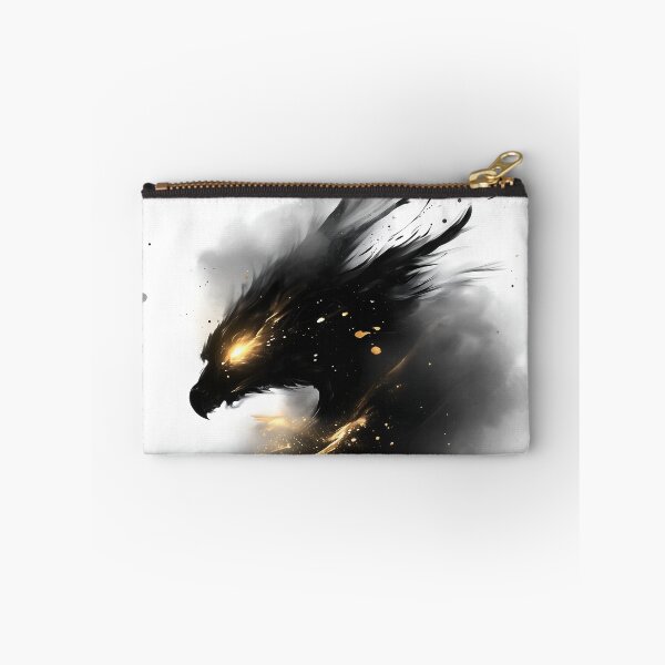 Item preview, Black Smoke Eagle With Glowing Gold Eyes designed and sold by GoldenTealArts.