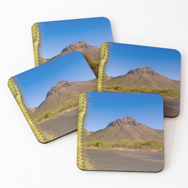 Item preview, Saguaro Cactus Dominates The Foreground With A Rugged Desert Mountain Under A Clear Blue Sky designed and sold by EyezWatchin.