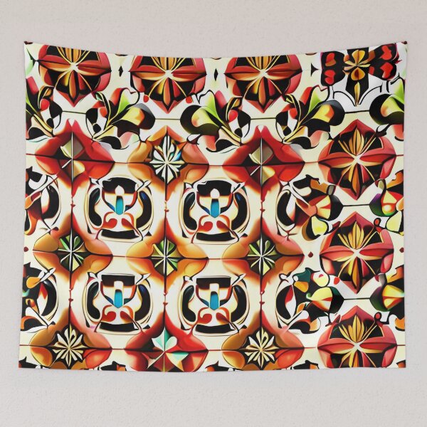 Item preview, Red Orange Exquisite Bohemian Print Seamless Repeat Pattern designed and sold by Zeporas Castle.