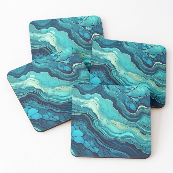 Item preview, Abstract painting of swirling blue and green hues, reminiscent of water and waves designed and sold by homydesign.