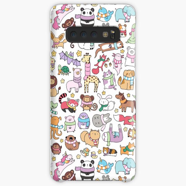 Winter Animals with Scarves Doodle Samsung Galaxy Snap Case
