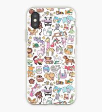 Vinilo o funda para iPhone Animales de invierno con pañuelo de las bufandas