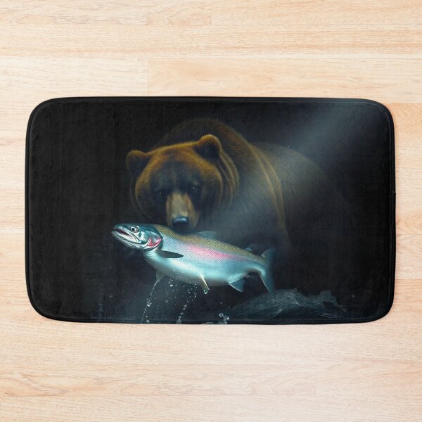 Item preview, Grizzly Bear Catches a Trout designed and sold by Skye Ryan-Evans.