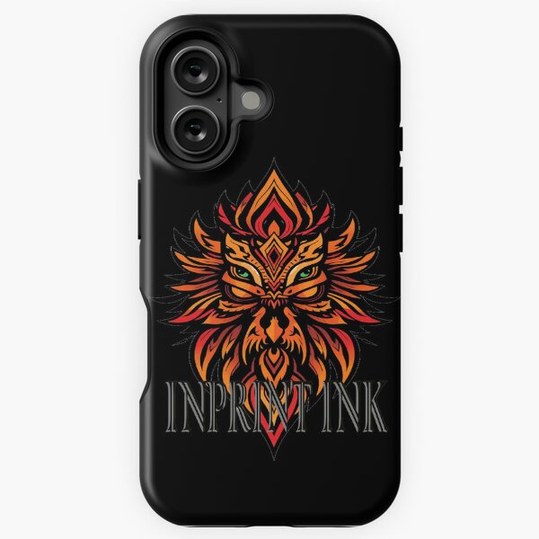 Aperçu de l'œuvre MASQUE TRIBAL PHENIX À ENCRE IMPRIMÉE créée et vendue par inprintink.
