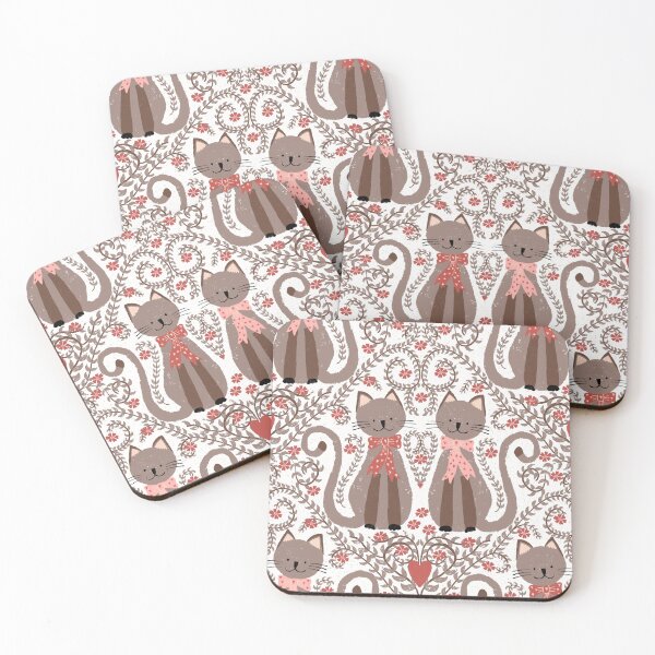 Item preview, Romantic Valentine cats mocha mousse red designed and sold by FrancesPoff.