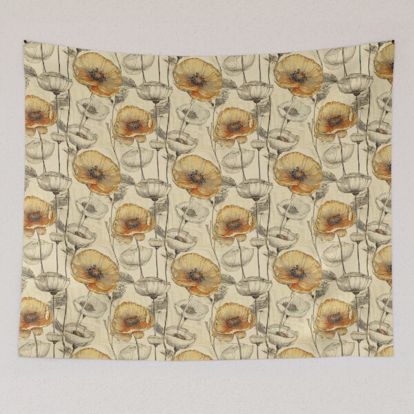 Item preview, Sketchy Girl- Floral Seamless Pattern designed and sold by LianaCreates.