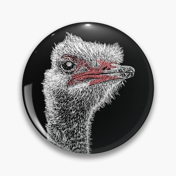 Artikelvorschau, Strauß Vogelkopf Porträt Handgezeichnete Pinselstriche Post Impressionismus entworfen und verkauft von ArtNoveltee.