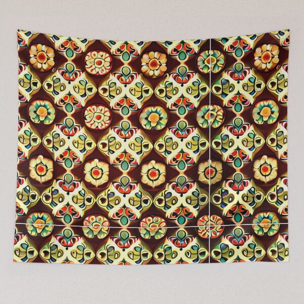 Item preview, Royal Diamond Regal Pattern Mid-Century Floral Tile Print designed and sold by Zeporas Castle.