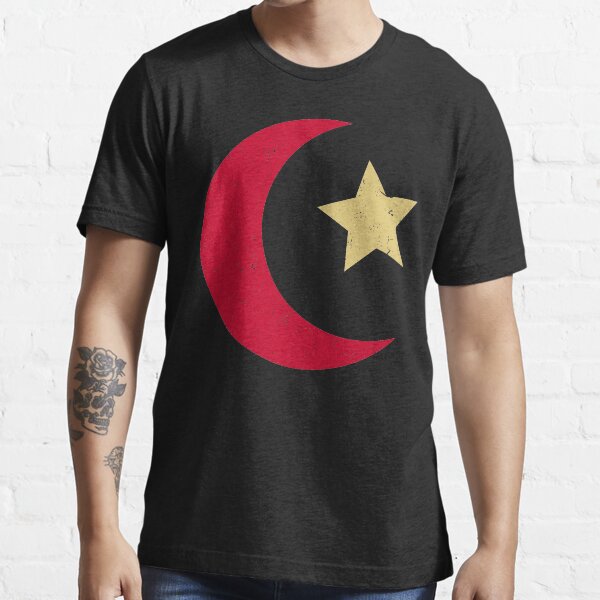 Islamic star and crescent in Japanese red and gold | Ottoman Empire and Turkey Symbolism Essential T-Shirt