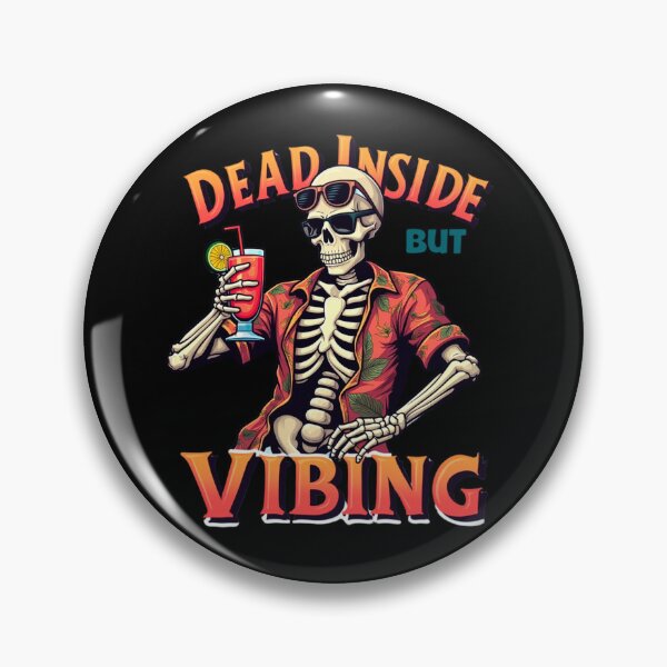 Item preview, Boho Chic Skeleton Graphic Dead Inside but Vibing - Bohemian Art and Gothic Skeleton Illustration T-Shirt designed and sold by Paubiz.