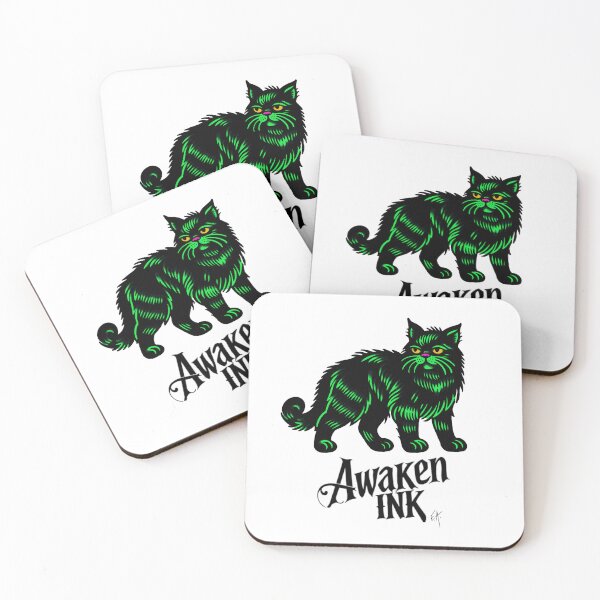 Item preview, Awaken ink green kitty designed and sold by Awakenink.