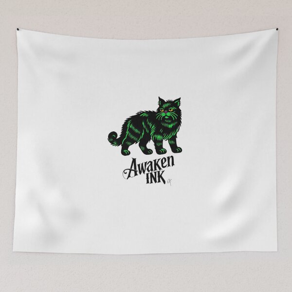 Item preview, Awaken ink green kitty designed and sold by Awakenink.