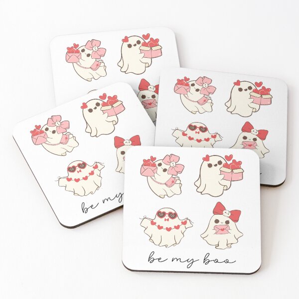 Item preview, Bee My Boo Valentines Day Ghosts Cute Heart Ghost Bows designed and sold by SarahFinnDesign.
