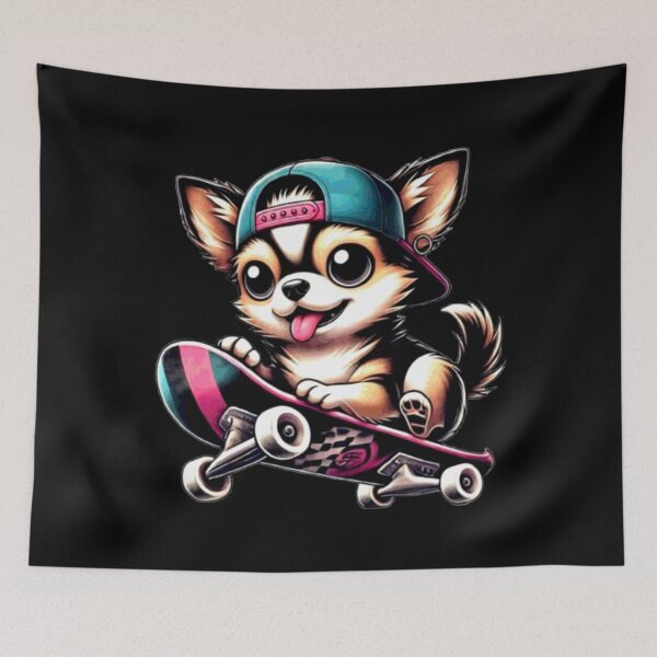 Item preview, Funny Chihuahua Skateboard Dog Skating Dog Lover Graphic designed and sold by Creat-Des.