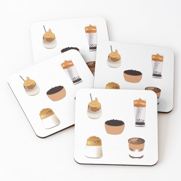 Item preview, Dalgona Coffee Boba sticker Bundle & Pattern designed and sold by Ibnat Ali.