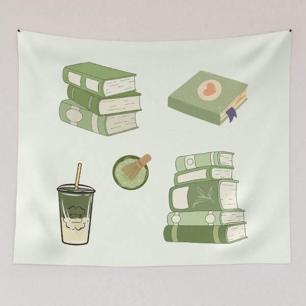 Item preview, Green Matcha Bookish Set designed and sold by Neadoodles.