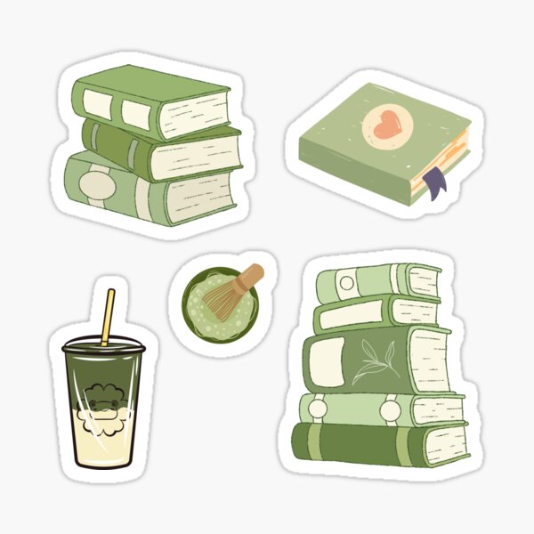 Artikel-Vorschau von Grünes Matcha-Bücherset, designt und verkauft von medimidoodles.