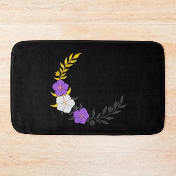 Item preview, Beautiful Crescent of Subtle Nonbinary Flag Colored Flowers designed and sold by AroAxel.