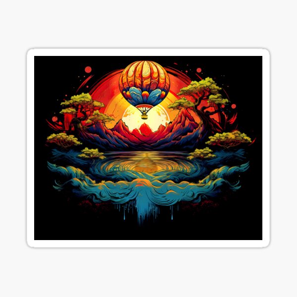 Psychedelic Japanese Landscape Sticker