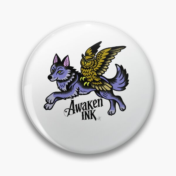 Item preview, Awaken wolf and owl tattoo flash designed and sold by Awakenink.