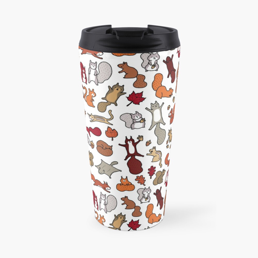 Squirrels in Fall Doodle Travel Mug
