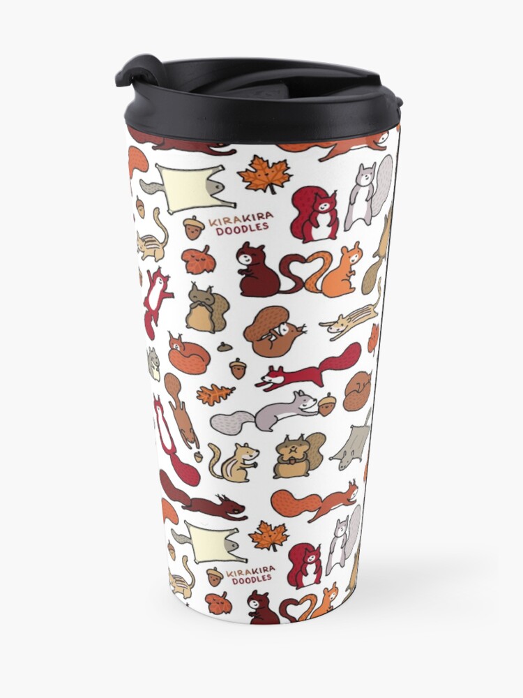 Alternate view of Squirrels in Fall Doodle Travel Mug