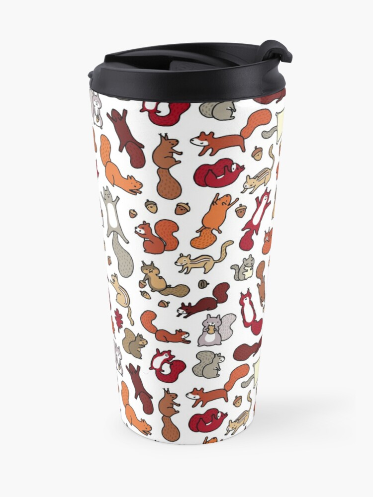 Alternate view of Squirrels in Fall Doodle Travel Mug