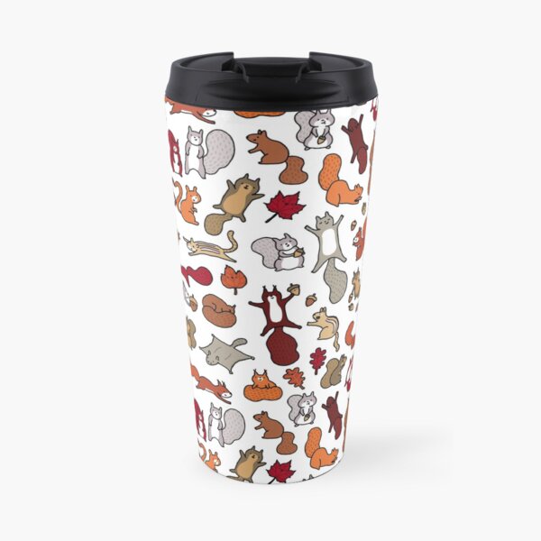 Squirrels in Fall Doodle Travel Mug