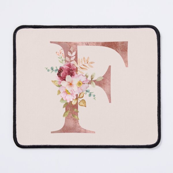 Item preview, Rose Gold Watercolour Letter F Floral Monogram designed and sold by NicheFifty-Two.
