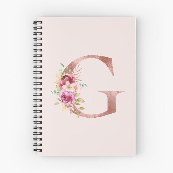Item preview, Rose Gold Watercolour Letter G Floral Monogram designed and sold by NicheFifty-Two.