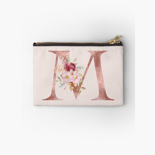 Item preview, Rose Gold Watercolour Letter M Floral Monogram designed and sold by NicheFifty-Two.