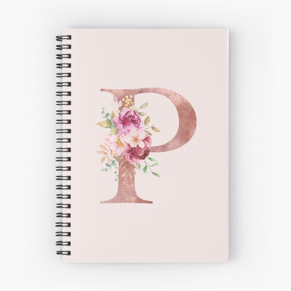 Item preview, Rose Gold Watercolour Letter P Floral Monogram designed and sold by NicheFifty-Two.
