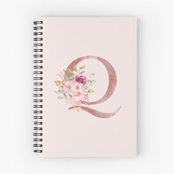 Item preview, Rose Gold Watercolour Letter Q Floral Monogram designed and sold by NicheFifty-Two.