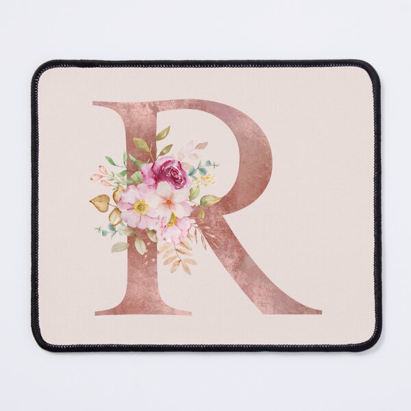 Item preview, Rose Gold Watercolour Letter R Floral Monogram designed and sold by NicheFifty-Two.